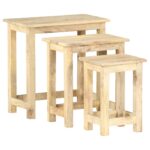 Tables gigognes 3 pcs Bois solide de manguier – Image 11