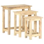 Tables gigognes 3 pcs Bois solide de manguier – Image 12