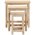 Tables gigognes 3 pcs Bois solide de manguier – Image 3