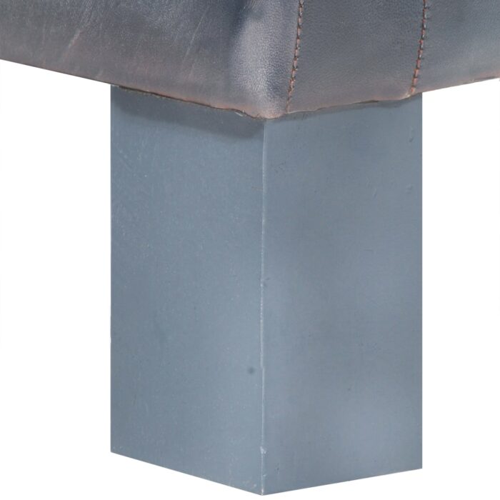 Chaise cabriolet Gris cuir véritable – Image 5
