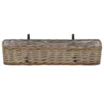 Jardinières de balcon 2 pcs osier avec revêtement en PE 80 cm – Image 2