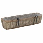 Jardinières de balcon 2 pcs osier avec revêtement en PE 80 cm – Image 3