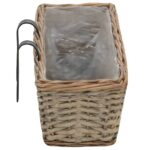 Jardinières de balcon 2 pcs osier avec revêtement en PE 80 cm – Image 4