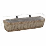 Jardinières de balcon 2 pcs osier avec revêtement en PE 80 cm – Image 5