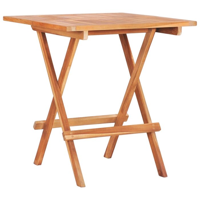 Table de bistro pliable 60x60x65 cm Bois de teck solide – Image 1
