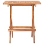 Table de bistro pliable 60x60x65 cm Bois de teck solide – Image 2
