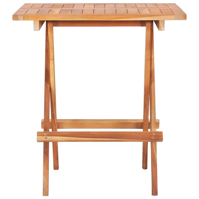 Table de bistro pliable 60x60x65 cm Bois de teck solide – Image 2