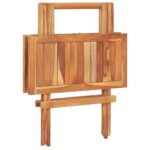 Table de bistro pliable 60x60x65 cm Bois de teck solide – Image 3