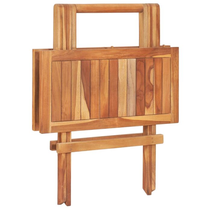 Table de bistro pliable 60x60x65 cm Bois de teck solide – Image 3