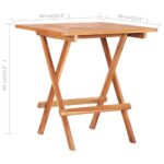 Table de bistro pliable 60x60x65 cm Bois de teck solide – Image 6