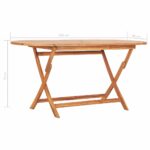 Table pliable de jardin 160x80x75 cm Bois de teck solide – Image 5