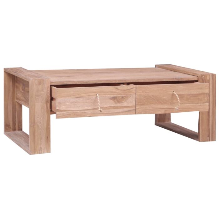 Table basse 110x60x40 cm Bois de teck massif – Image 2