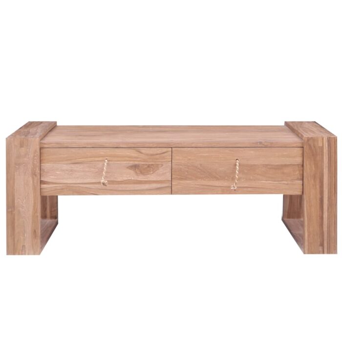 Table basse 110x60x40 cm Bois de teck massif – Image 3
