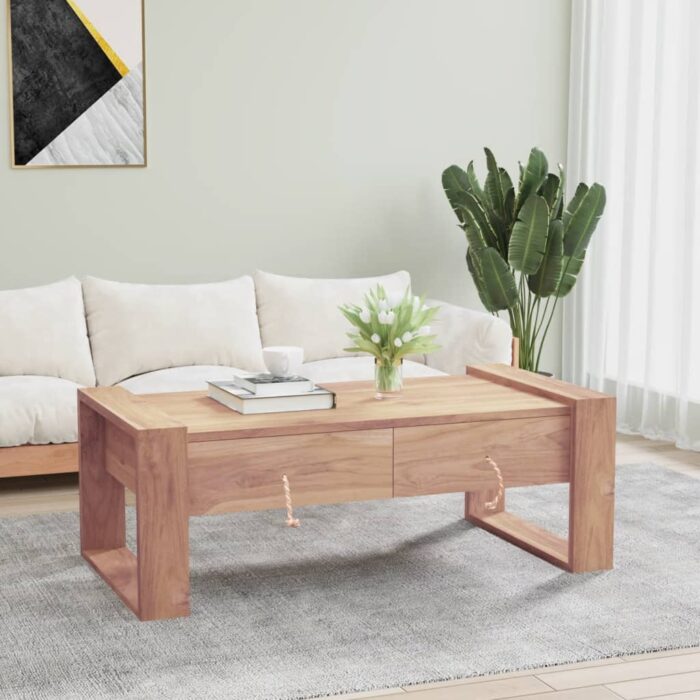 Table basse 110x60x40 cm Bois de teck massif – Image 1