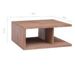 Table basse 70x70x30 cm Bois de teck massif – Image 6