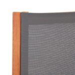 Chaise de jardin et repose-pied Gris Eucalyptus et textilène – Image 6