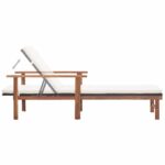 Chaise longue et coussin Résine tressée et bois d'acacia Noir – Image 5