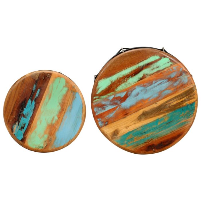 Tables basses 2 pcs Bois de récupération massif – Image 2