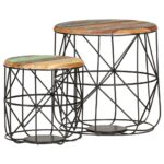 Tables basses 2 pcs Bois de récupération massif – Image 9