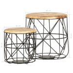 Tables basses 2 pcs Bois solide de manguier – Image 5