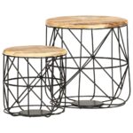 Tables basses 2 pcs Bois solide de manguier – Image 6
