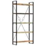 Bibliothèque 5 niveaux 90x30x180 cm Bois solide de récupération – Image 6