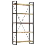 Bibliothèque 5 niveaux 90x30x180 cm Bois solide de récupération – Image 8