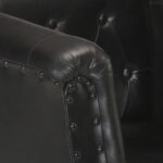 Fauteuil Noir Cuir véritable – Image 2