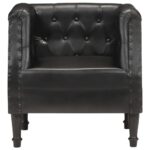 Fauteuil Noir Cuir véritable – Image 3