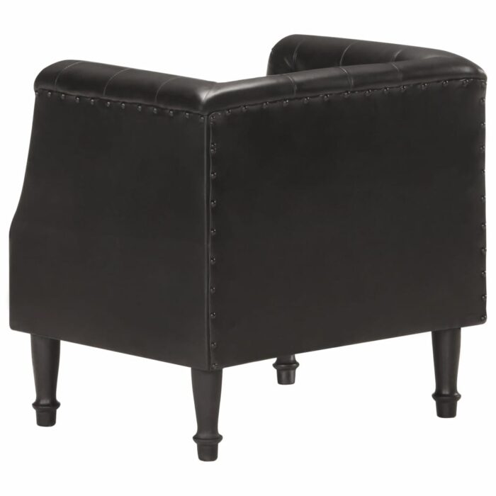 Fauteuil Noir Cuir véritable – Image 4