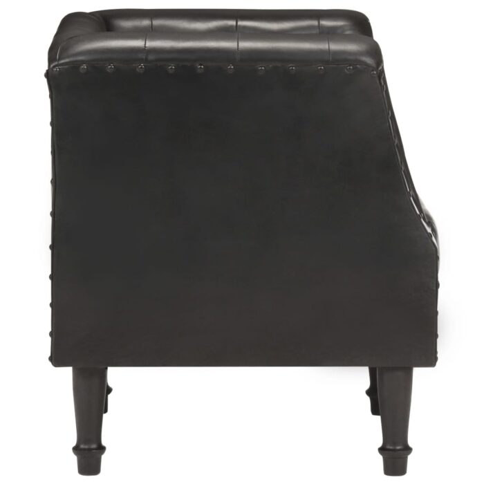 Fauteuil Noir Cuir véritable – Image 5