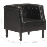 Fauteuil Noir Cuir véritable – Image 7