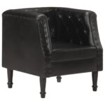 Fauteuil Noir Cuir véritable – Image 8