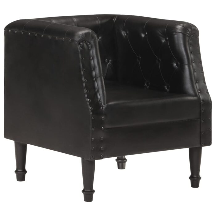 Fauteuil Noir Cuir véritable – Image 8