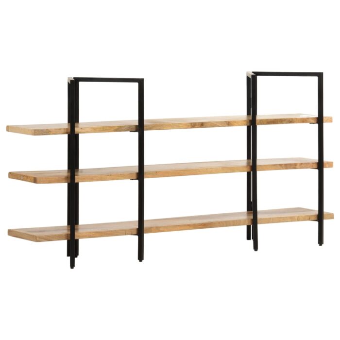 Bibliothèque à 3 niveaux 160x31x80 cm Bois de manguier massif – Image 1