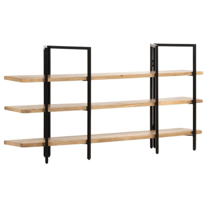 Bibliothèque à 3 niveaux 160x31x80 cm Bois de manguier massif – Image 10