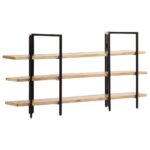 Bibliothèque à 3 niveaux 160x31x80 cm Bois de manguier massif – Image 7