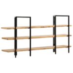 Bibliothèque à 3 niveaux 160x31x80 cm Bois de manguier massif – Image 8