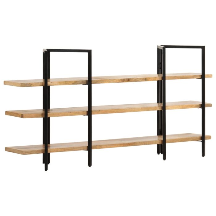 Bibliothèque à 3 niveaux 160x31x80 cm Bois de manguier massif – Image 8