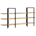 Bibliothèque à 3 niveaux 160x31x80 cm Bois de manguier massif – Image 9