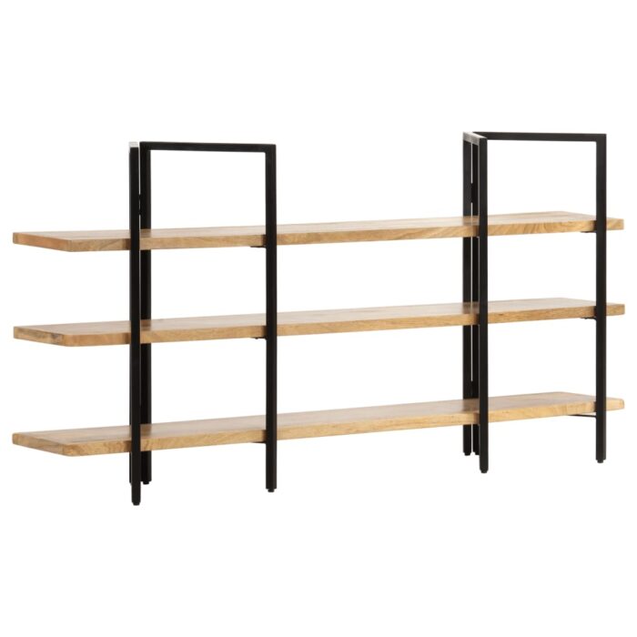 Bibliothèque à 3 niveaux 160x31x80 cm Bois de manguier massif – Image 9