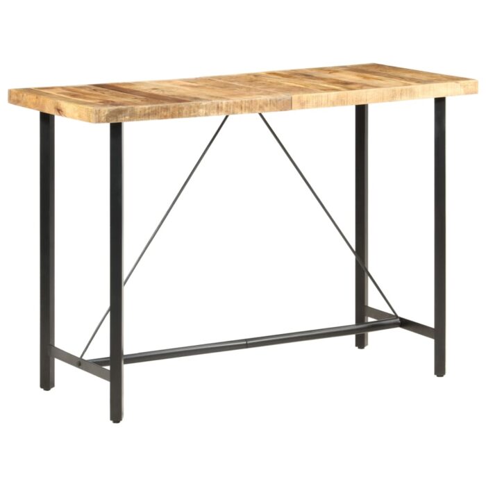 Table de bar 150x70x107 cm Bois de manguier brut – Image 1