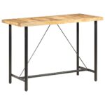 Table de bar 150x70x107 cm Bois de manguier brut – Image 10