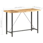 Table de bar 150x70x107 cm Bois de manguier brut – Image 6