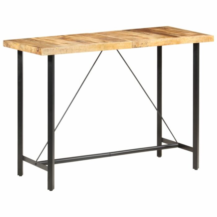 Table de bar 150x70x107 cm Bois de manguier brut – Image 7