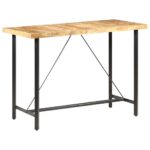 Table de bar 150x70x107 cm Bois de manguier brut – Image 8