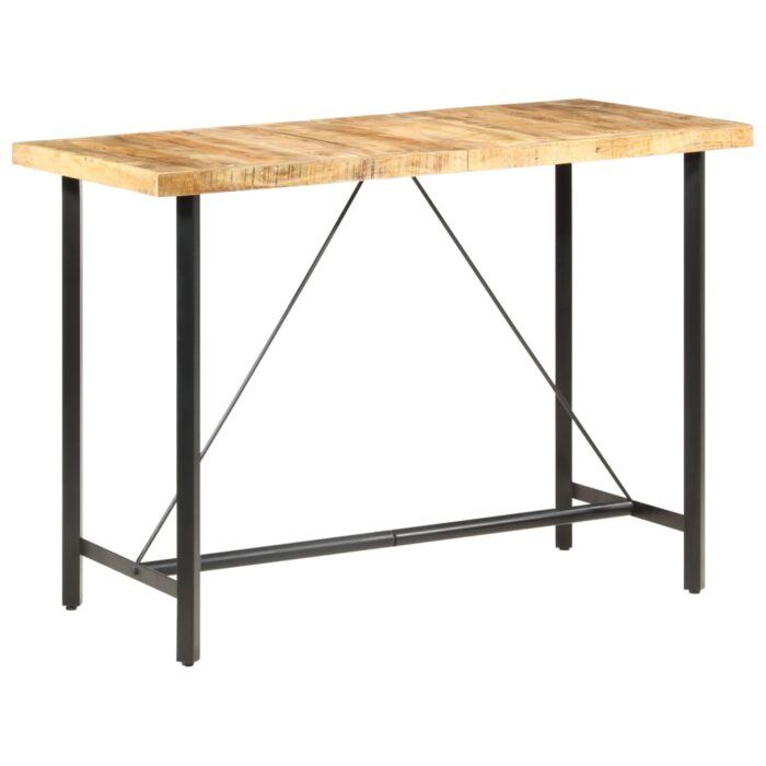 Table de bar 150x70x107 cm Bois de manguier brut – Image 8