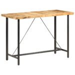 Table de bar 150x70x107 cm Bois de manguier brut – Image 9