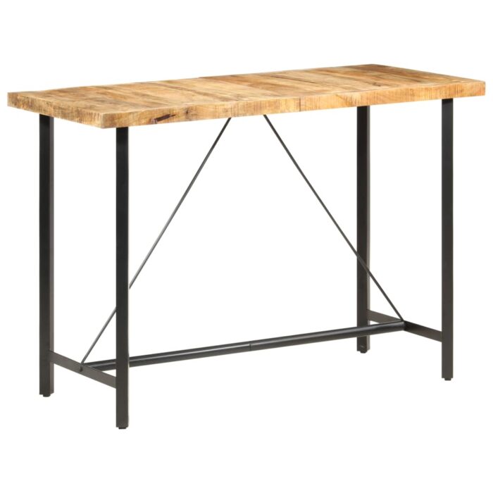 Table de bar 150x70x107 cm Bois de manguier brut – Image 9