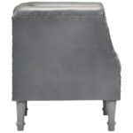 Chaise cabriolet Gris Cuir véritable de chèvre – Image 3